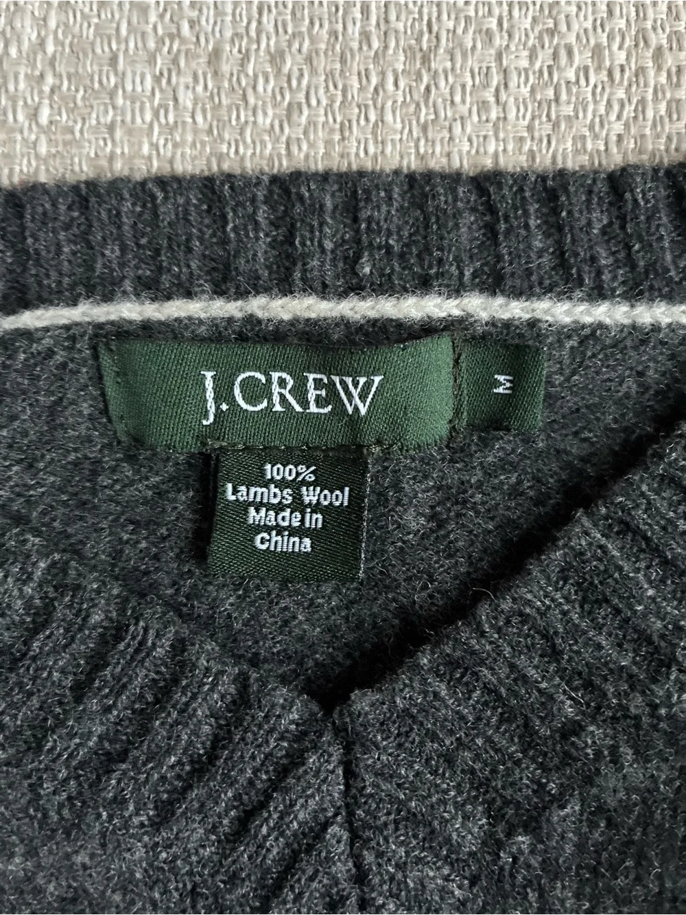 Vintage J.CREW Sweater Men’s Medium 100% Lambswool V Neck Pullover